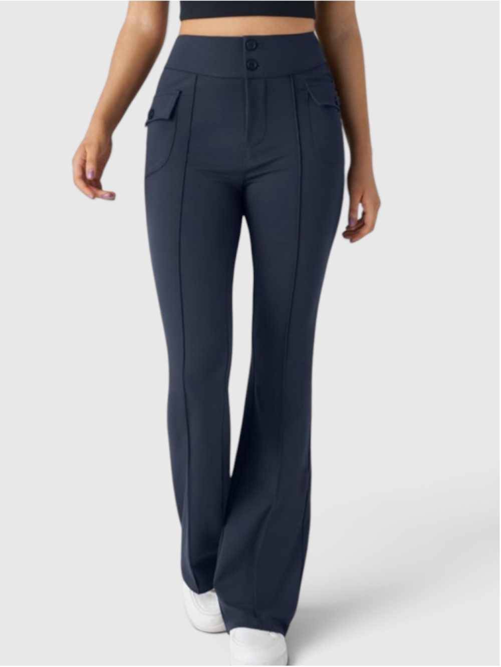 Size L (Regular) Halara High Waisted Side Flap Pocket Flare Casual Cargo Pants